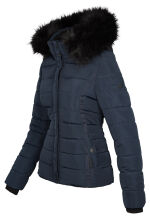 Navahoo Miamor Damen Winter Steppjacke gefüttert mit Teddyfell Navy Größe L - Gr. 40