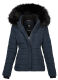 Navahoo Miamor Damen Winter Steppjacke gefüttert mit Teddyfell Navy Größe L - Gr. 40