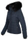 Navahoo Miamor Damen Winter Steppjacke gefüttert mit Teddyfell Navy Größe M - Gr. 38