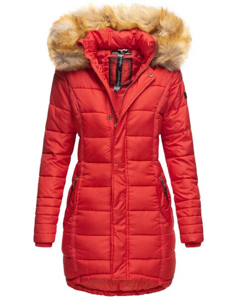 Navahoo Papaya Damen gesteppte Winterjacke mit Doppelzipper und gefüttert Rot Größe M - Gr. 38