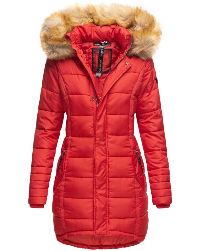 Navahoo Papaya Damen gesteppte Winterjacke mit Doppelzipper und gef&uuml;ttert Rot Gr&ouml;&szlig;e XL - Gr. 42