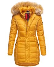 Navahoo Papaya Damen gesteppte Winterjacke mit Doppelzipper und gefüttert Gelb Größe L - Gr. 40