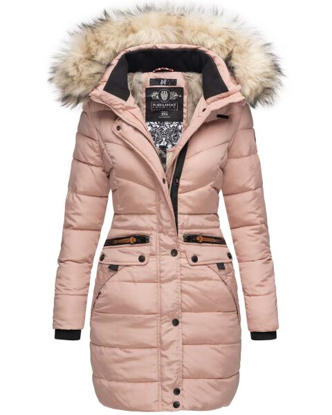 Navahoo Paula Damen Parka Winterjacke warm Gefüttert Rosa Größe XS - Gr. 34