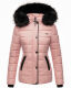 Marikoo Warm Ladies Winter Jacket Quilted Jacket Winterjacket Quilted Parka NEW B391 Pink Size XS - Size 34