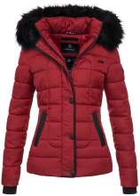 Marikoo Warm Ladies Winter Jacket Quilted Jacket Winterjacket Quilted Parka NEW B391 Red Size XS - Size 34