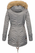 Navahoo LaViva warme Damen Winterjacke mit Teddyfell Grau Größe XS - Gr. 34