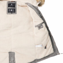 Navahoo LaViva warme Damen Winterjacke mit Teddyfell Grau Größe XS - Gr. 34