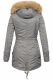Navahoo LaViva warme Damen Winterjacke mit Teddyfell Grau Größe XS - Gr. 34