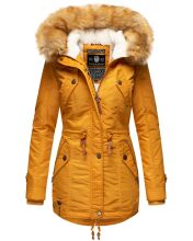 Navahoo LaViva warme Damen Winterjacke mit Teddyfell Gelb...