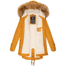 Navahoo LaViva warme Damen Winterjacke mit Teddyfell Gelb Gr&ouml;&szlig;e XS - Gr. 34