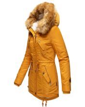 Navahoo LaViva warme Damen Winterjacke mit Teddyfell Gelb Größe XS - Gr. 34