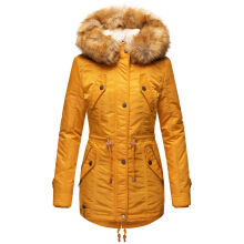 Navahoo LaViva warme Damen Winterjacke mit Teddyfell Gelb Gr&ouml;&szlig;e XS - Gr. 34