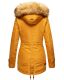 Navahoo LaViva warme Damen Winterjacke mit Teddyfell Gelb Größe XS - Gr. 34