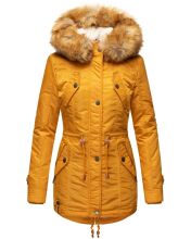 Navahoo LaViva warme Damen Winterjacke mit Teddyfell Gelb Größe M - Gr. 38