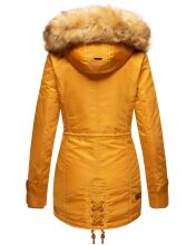 Navahoo LaViva warme Damen Winterjacke mit Teddyfell Gelb Größe M - Gr. 38