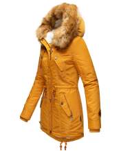 Navahoo LaViva warm ladies winter jacket with teddy fur Yellow-Gr.XXL