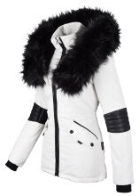 Navahoo Nirvana ladies parka winter jacket with fur collar - White-Gr.M