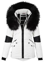 Navahoo Nirvana Damen Parka Winterjacke mit Kunstfell Weiß Größe S - Gr. 36