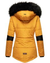 Navahoo Nirvana Damen Parka Winterjacke mit Kunstfell Gelb Größe XS - Gr. 34