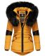 Navahoo Nirvana Damen Parka Winterjacke mit Kunstfell Gelb Größe XS - Gr. 34