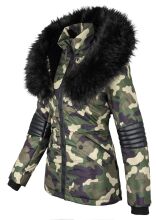 Navahoo Nirvana ladies parka winter jacket with fur collar - Camo-Gr.XS