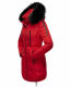 Marikoo Warm Ladies Winter Jacket Winterjacket Parka Quilted Coat Long B401 Red Size M - Size 38