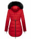 Marikoo Warm Ladies Winter Jacket Winterjacket Parka Quilted Coat Long B401 Red Size L - Size 40