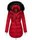 Marikoo Warm Ladies Winter Jacket Winterjacket Parka Quilted Coat Long B401 Red Size S - Size 36