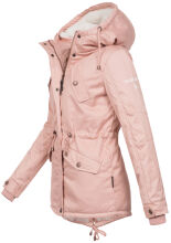 Marikoo Manolya Damen Parka Winterjacke mit Teddyfell Rosa Größe S - Gr. 36