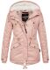 Marikoo Manolya Damen Parka Winterjacke mit Teddyfell Rosa Größe S - Gr. 36