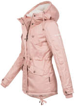 Marikoo Manolya women parka jacket with teddy fur pink size L - Gr. 40