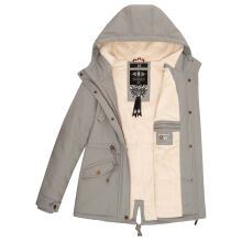 Marikoo Manolya Damen Parka Winterjacke mit Teddyfell Grau Größe XS - Gr. 34