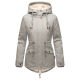 Marikoo Manolya Damen Parka Winterjacke mit Teddyfell Grau Größe XS - Gr. 34