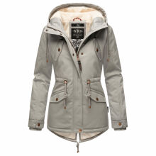 Marikoo Manolya Damen Parka Winterjacke mit Teddyfell Grau Größe M - Gr. 38