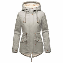Marikoo Manolya Damen Parka Winterjacke mit Teddyfell Grau Größe M - Gr. 38