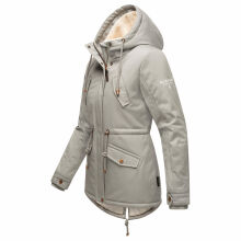 Marikoo Manolya Damen Parka Winterjacke mit Teddyfell Grau Größe M - Gr. 38