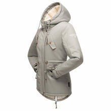 Marikoo Manolya Damen Parka Winterjacke mit Teddyfell Grau Größe M - Gr. 38
