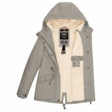 Marikoo Manolya Damen Parka Winterjacke mit Teddyfell Grau Größe M - Gr. 38