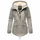 Marikoo Manolya Damen Parka Winterjacke mit Teddyfell Grau Größe M - Gr. 38