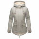 Marikoo Manolya Ladies Parka Jacket with Teddy Fur Gray Size XL - Gr. 42