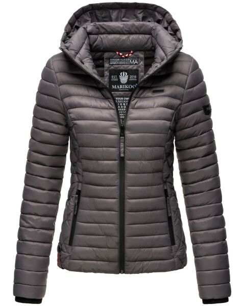 Marikoo Samtpfote leichte Damen Steppjacke Grau Größe S - Gr. 36