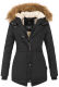 Marikoo Akira warme Damen Winterjacke mit Kapuze Schwarz Größe XS - Gr. 34