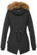 Marikoo Akira warme Damen Winterjacke mit Kapuze Schwarz Größe S - Gr. 36