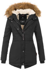 Marikoo Akira warme Damen Winterjacke mit Kapuze Schwarz Größe XL - Gr. 42