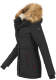 Marikoo Akira warme Damen Winterjacke mit Kapuze Schwarz Größe XL - Gr. 42
