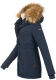 Marikoo Akira warme Damen Winterjacke mit Kapuze Navy Größe L - Gr. 40