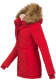 Marikoo Akira warme Damen Winterjacke mit Kapuze Rot Größe XL - Gr. 42