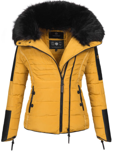 Navahoo Yuki Damen Jacke mit Teddyfell Gelb Größe XS - Gr. 34