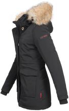 Navahoo Schneeengel Damen Winterjacke warm gefüttert mit Kapuze Schwarz Größe S - Gr. 36