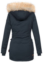 Navahoo Schneeengel Damen Winterjacke warm gefüttert mit Kapuze Navy Größe XS - Gr. 34